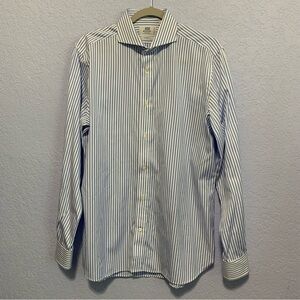 Boggi Milano Men’s Cotton Tailored Fit Striped Long Sleeve Button Down Shirt